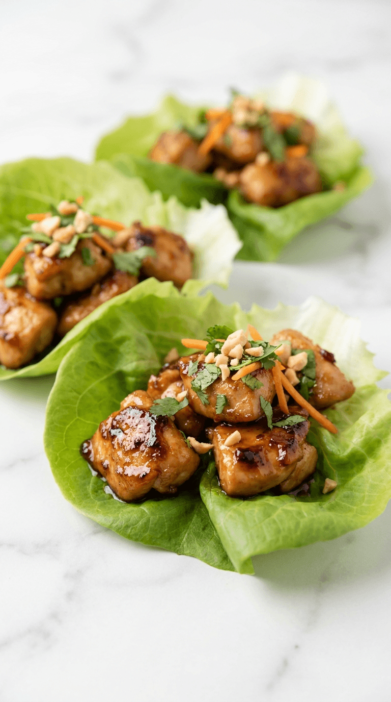 Air Fryer Asian Chicken Lettuce Wraps
