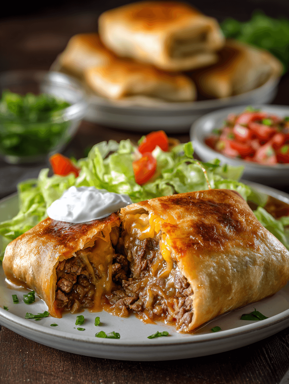 Beef and Cheese Chimichangas