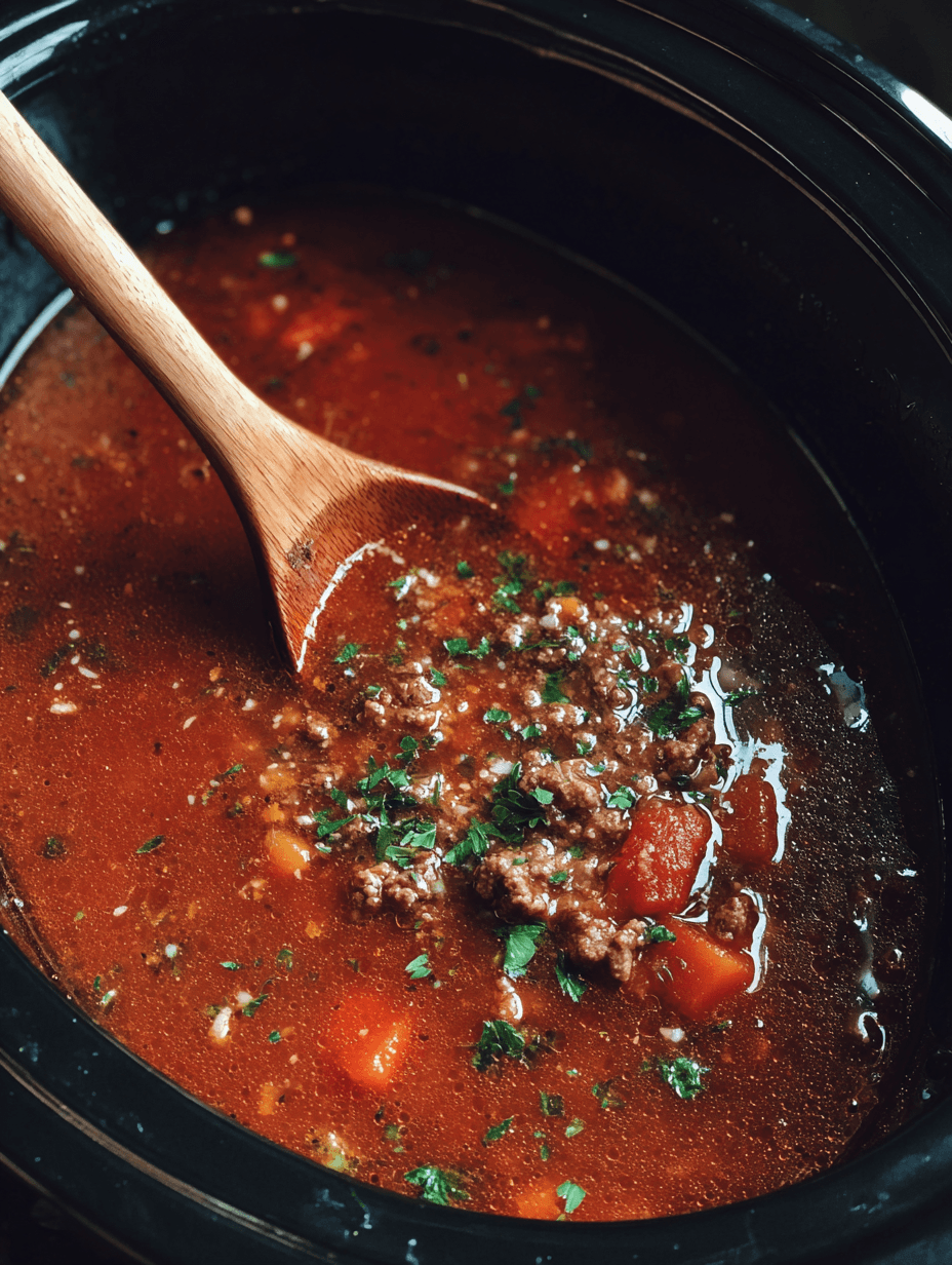 Classic Crockpot Ground Beef Soup