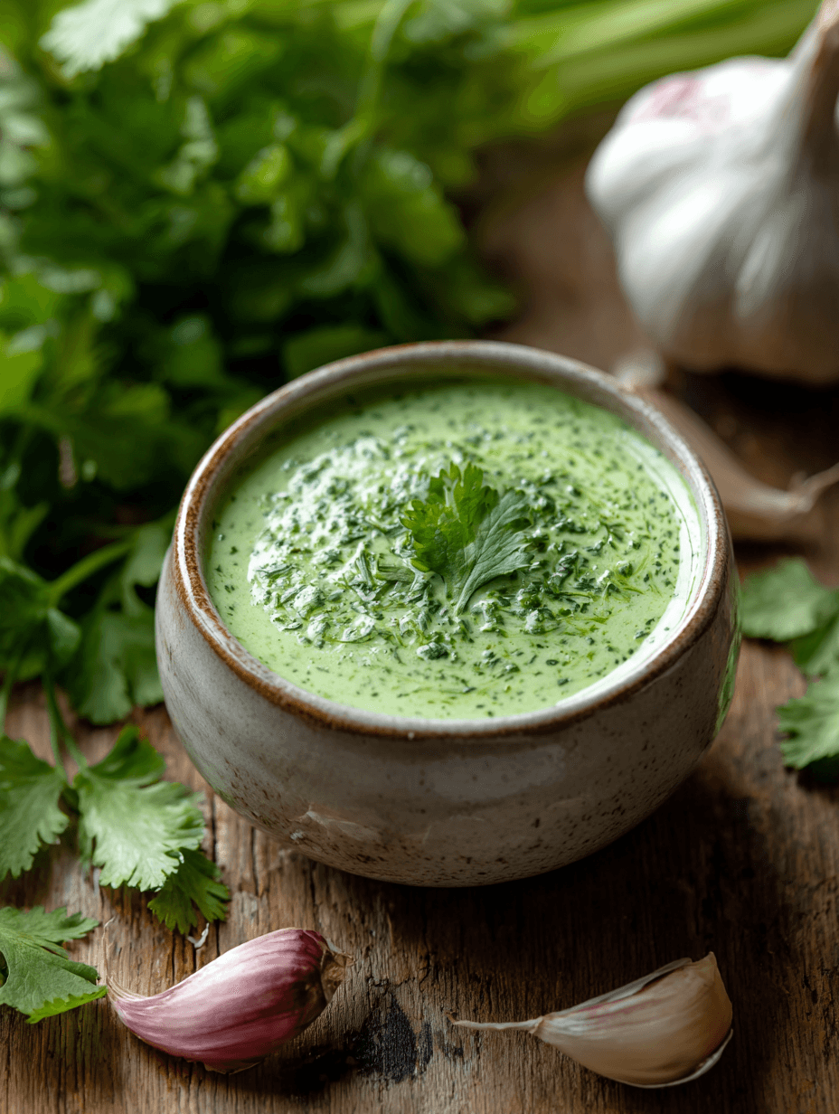 Creamy Cilantro Garlic Sauce