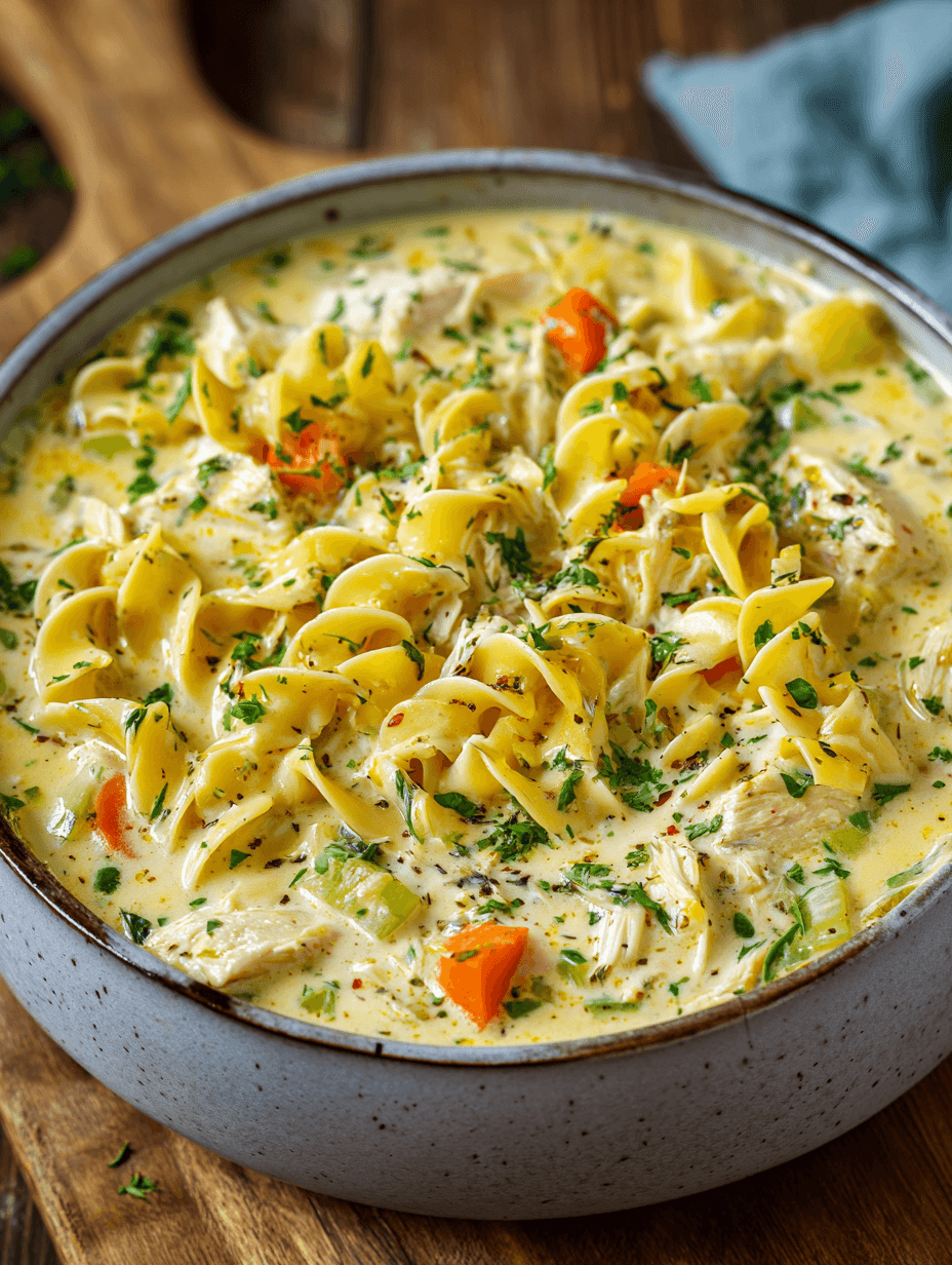 Creamy Crack Chicken Noodle Soup