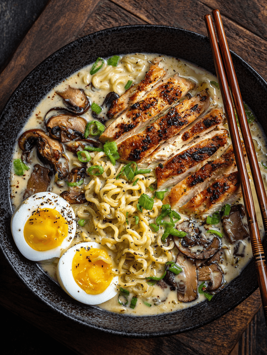 Creamy Garlic Chicken Ramen