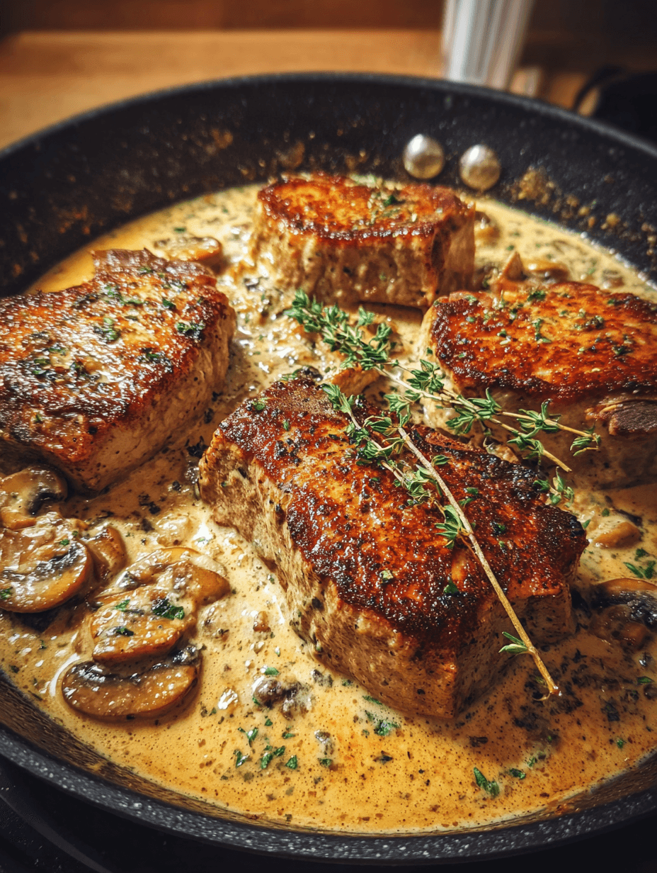 Creamy Garlic Parmesan Keto Pork Chops