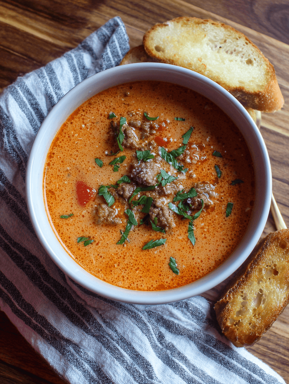Creamy Ground Beef Tomato Soup
