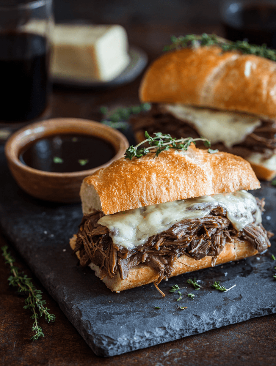 Crockpot French Dip Sandwiches
