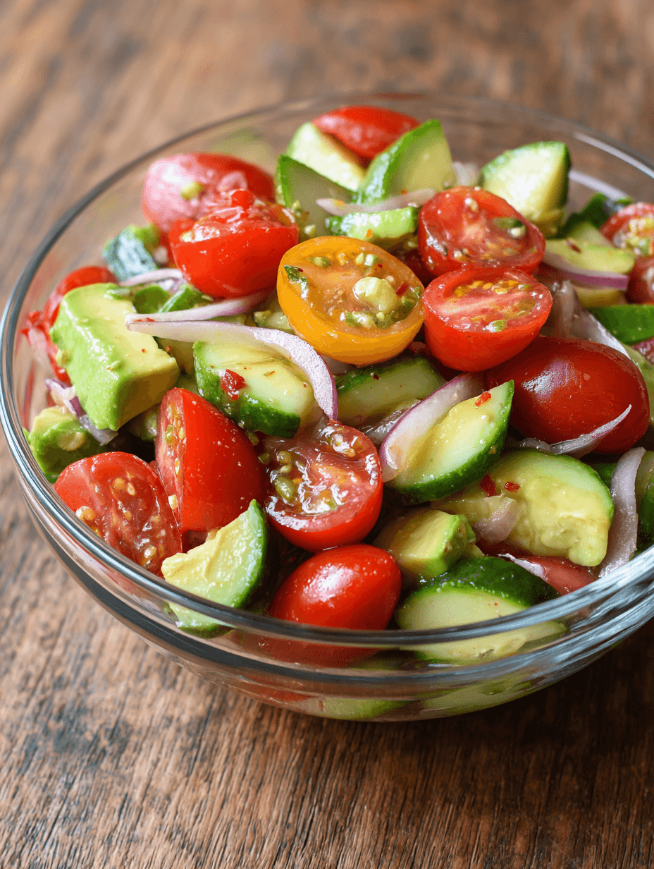 Cucumber Tomato Avocado Salad Recipe