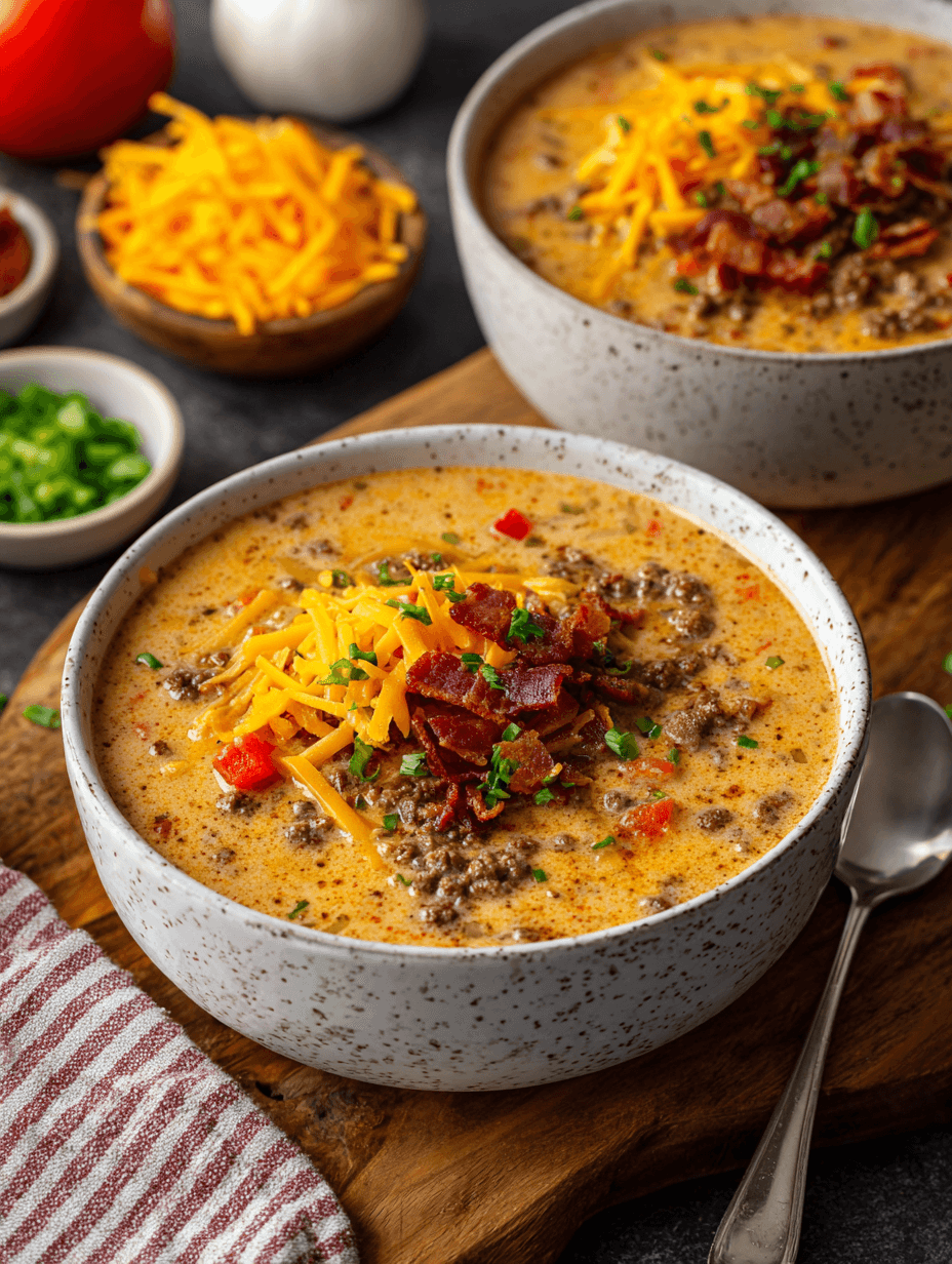 Easy Bacon Cheeseburger Soup