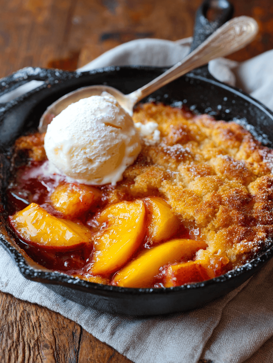 Easy Skillet Peach Cobbler Recipe