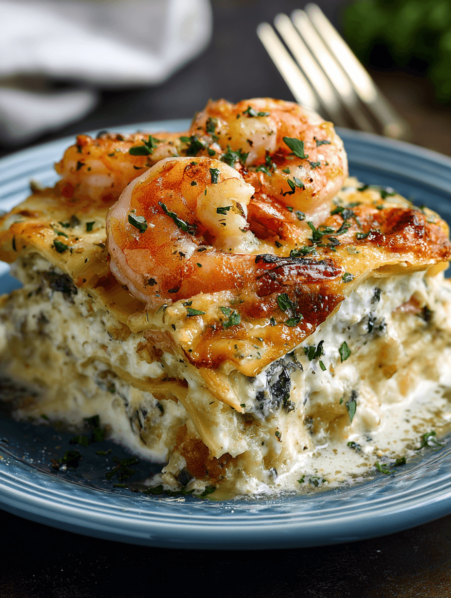 Garlic Butter Shrimp Scampi Lasagna
