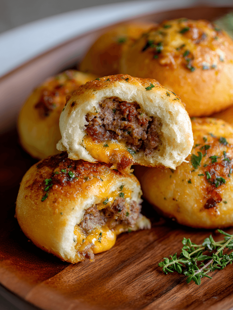 Garlic Parmesan Cheeseburger Bombs