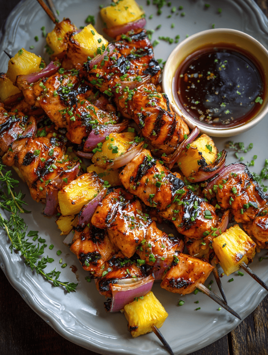 Grilled Hawaiian Chicken Skewers Recipe