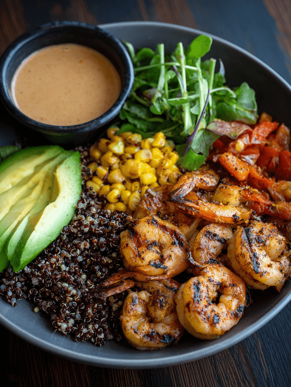 Healthy Grilled Shrimp Quinoa Bowl