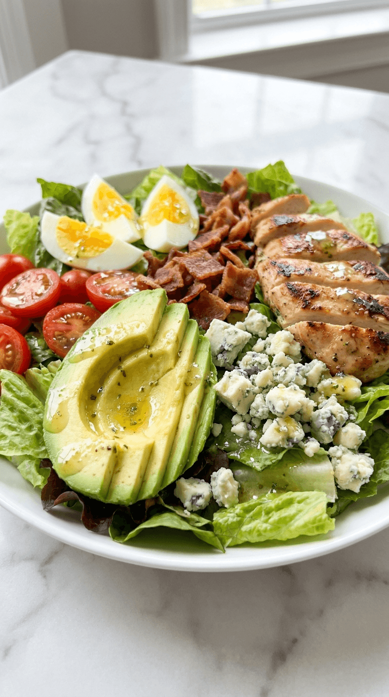 Healthy Low Carb Cobb Salad with Avocado