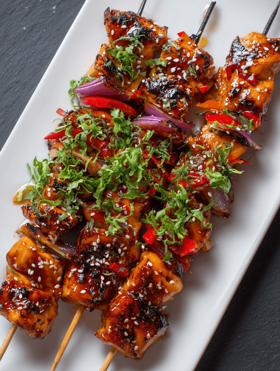 Honey Garlic Chicken Skewers Recipe