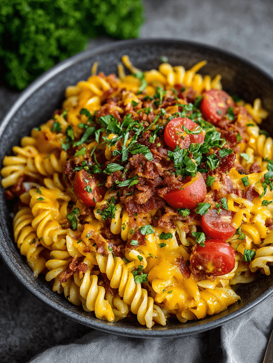Loaded Bacon Cheeseburger Pasta