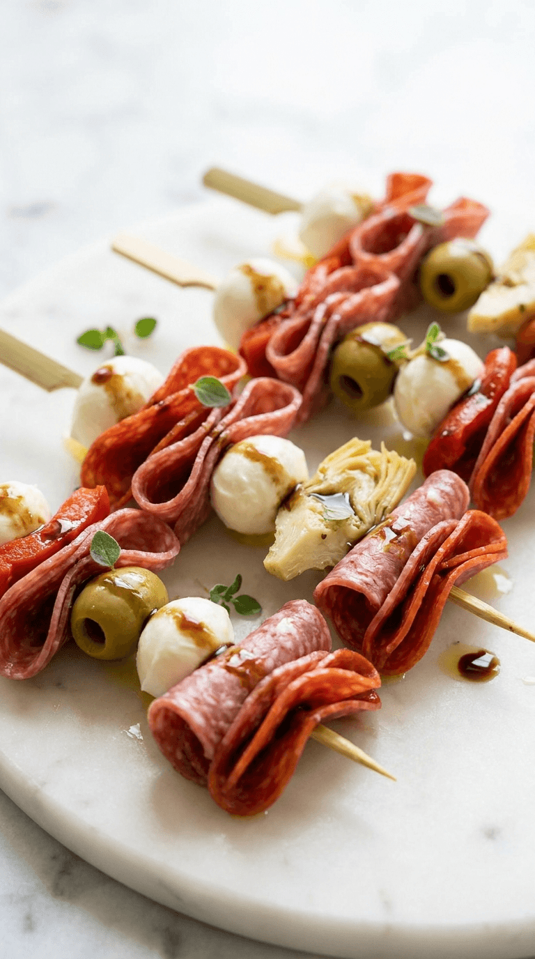 Low Carb Antipasto Skewers