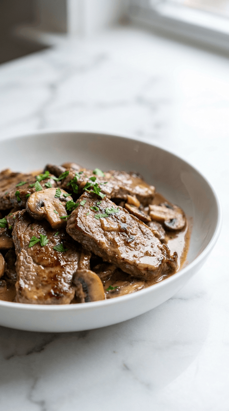 Low-Carb Beef Stroganoff