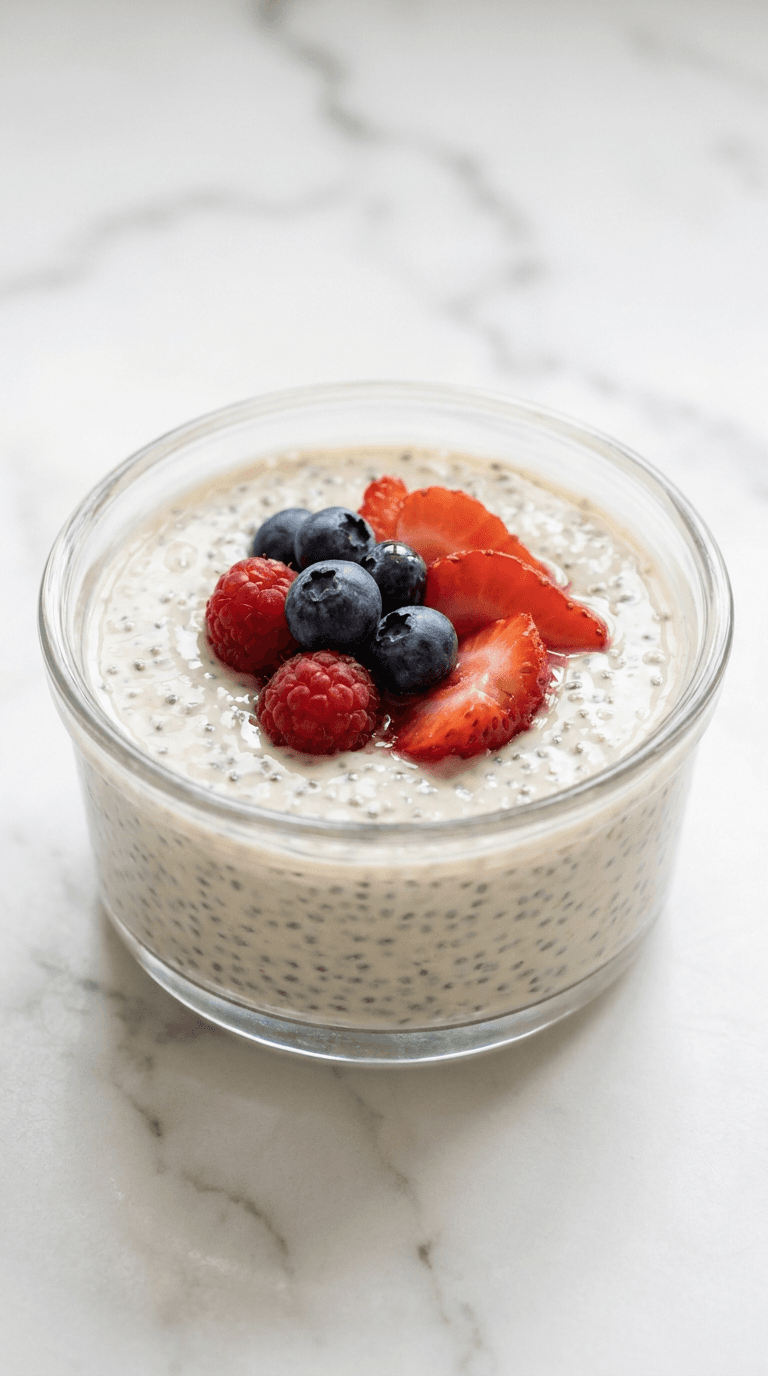 Low Carb Chia Pudding with Berries