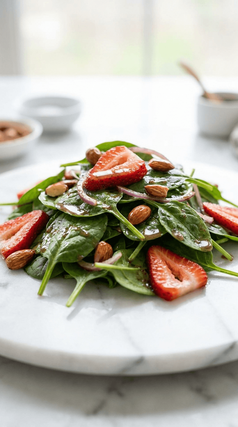 Low Carb Strawberry Spinach Salad
