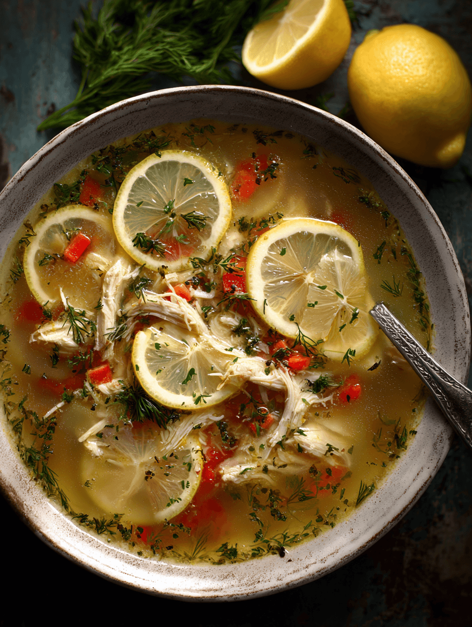 Mediterranean Lemon Chicken Soup Recipe