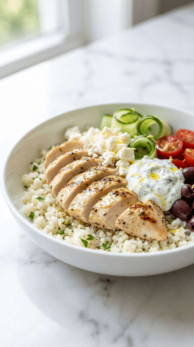No Carb Greek Chicken Bowls