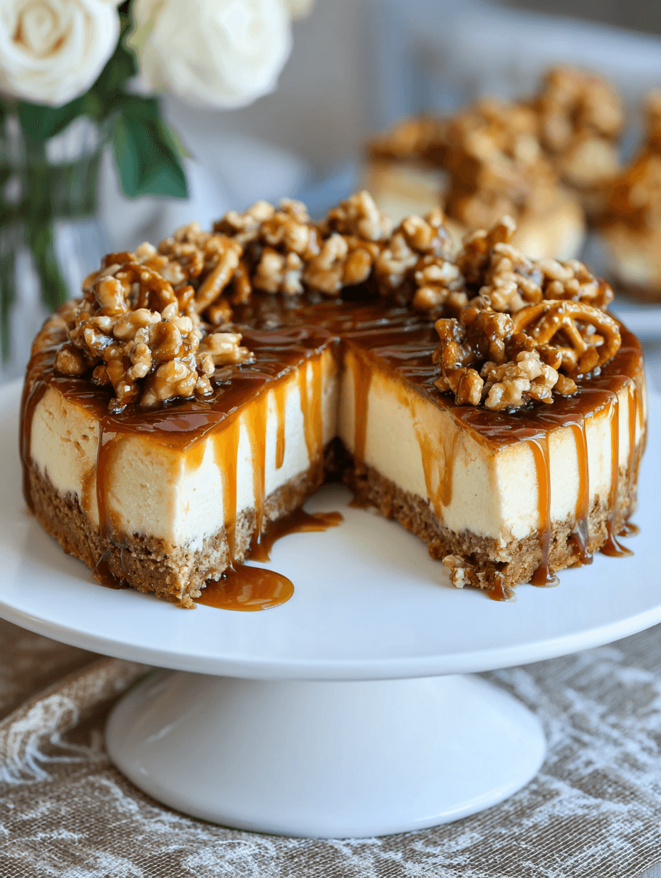 Salted Caramel Pretzel Cheesecake