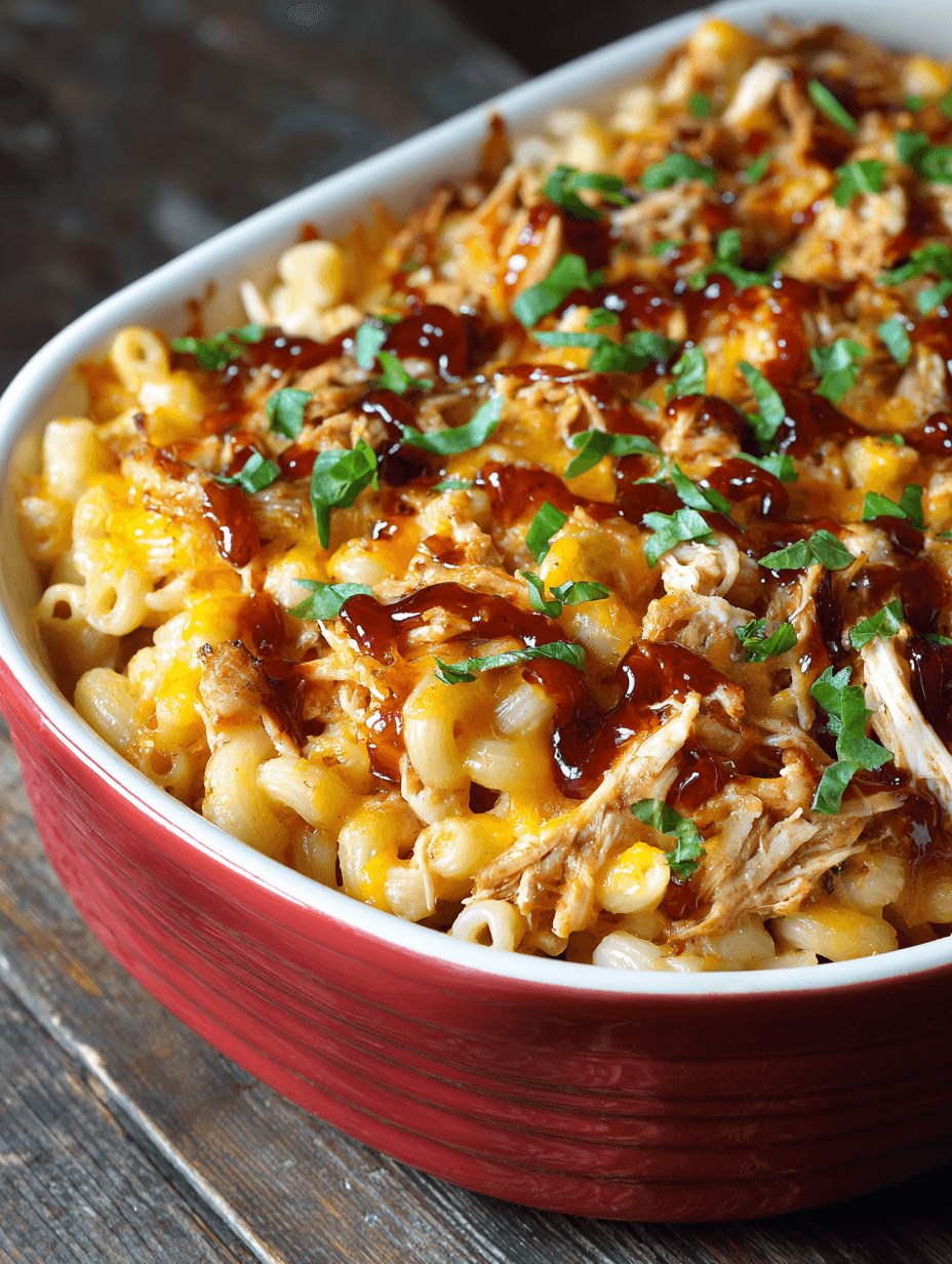 Shredded BBQ Chicken Mac & Cheese