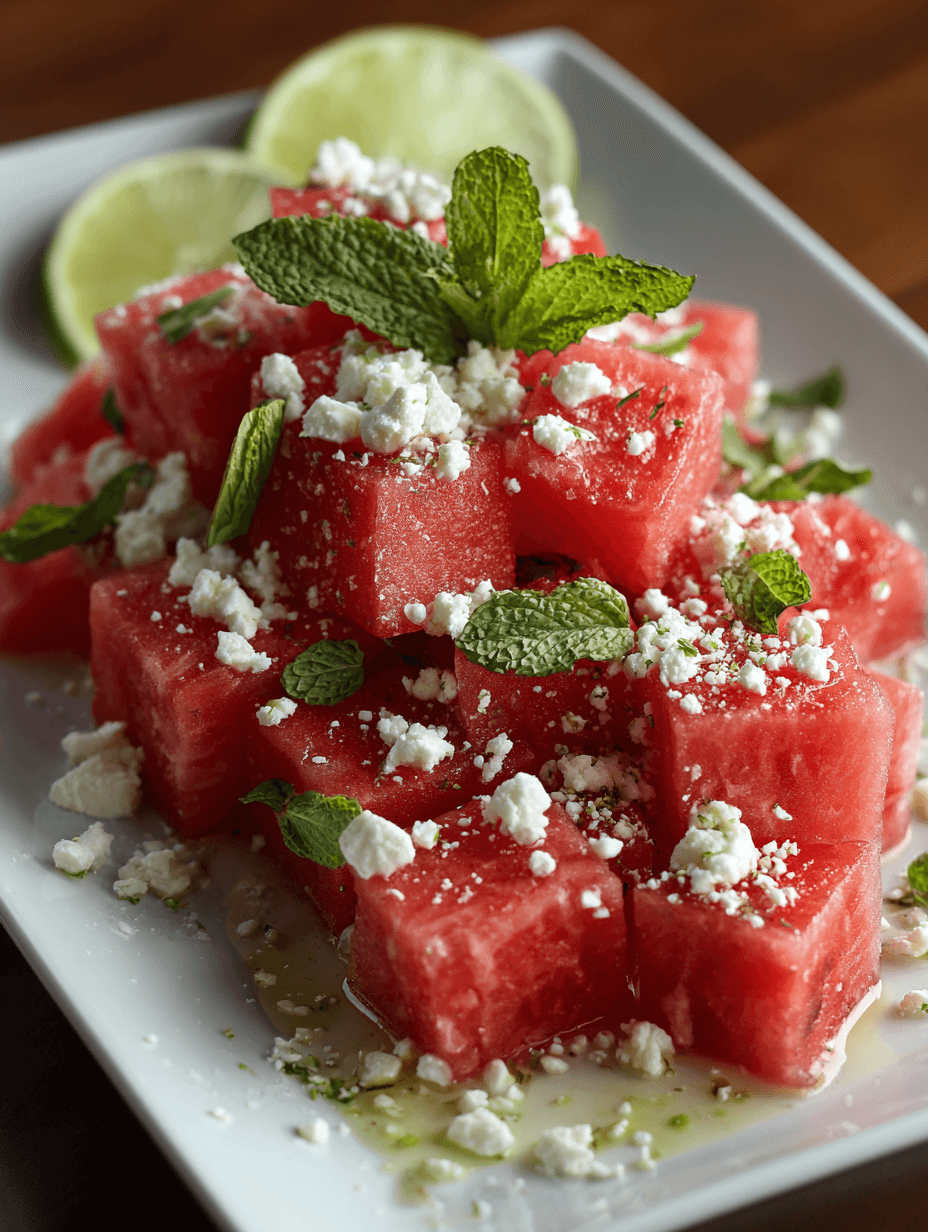 Watermelon Feta Mint Salad Recipe
