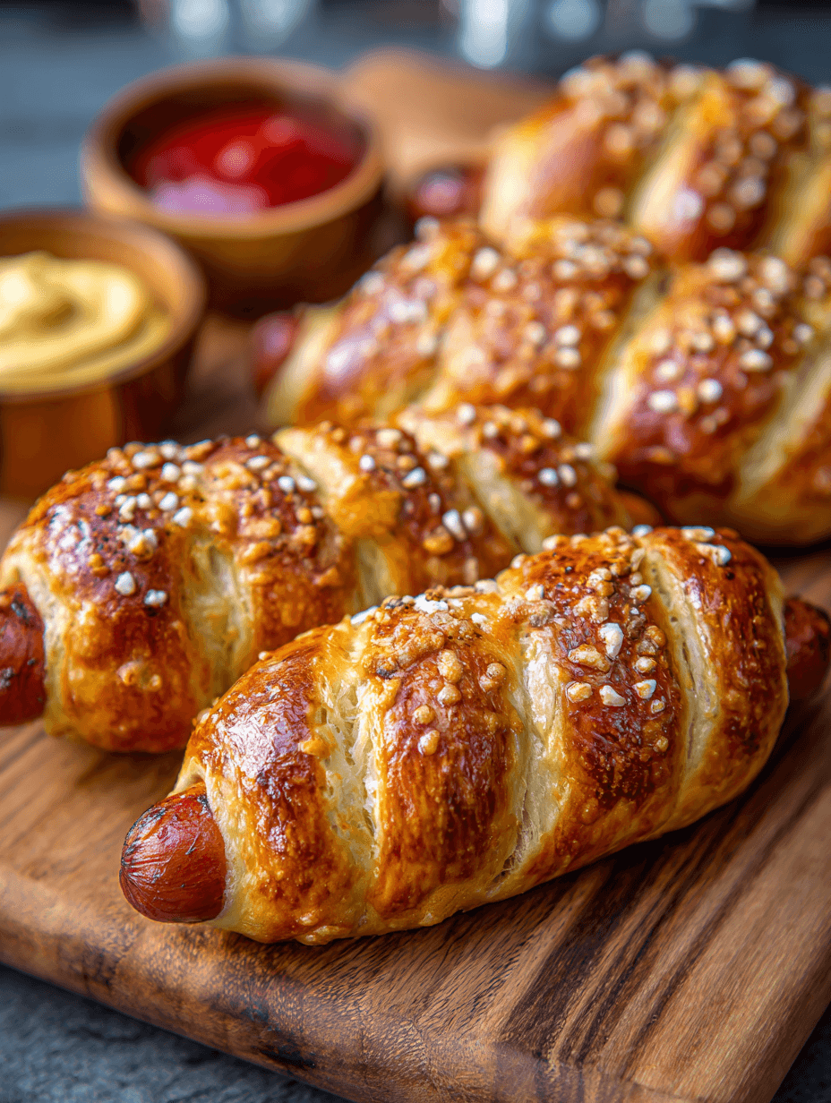 Soft Baked Cheesy Pretzel Dogs