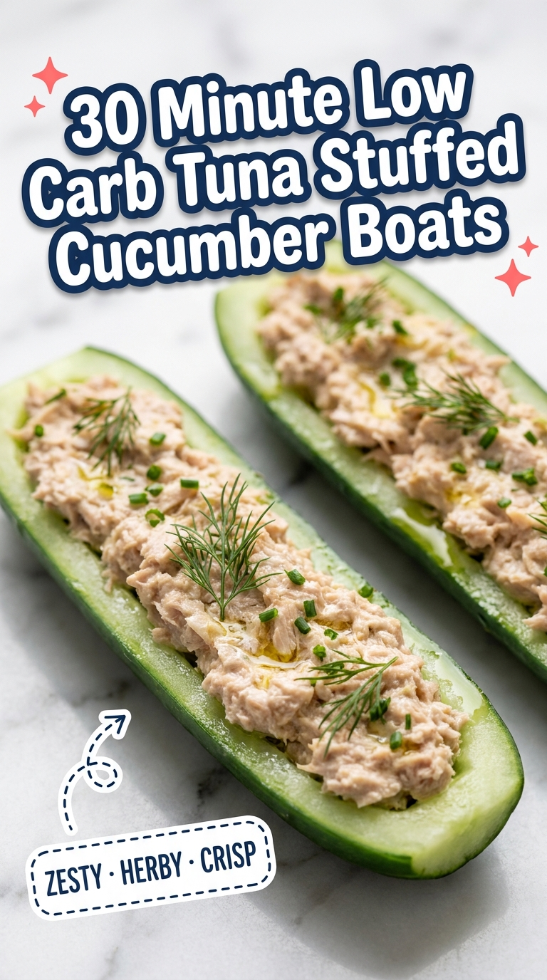 30 minute low carb tuna stuffed cucumbers