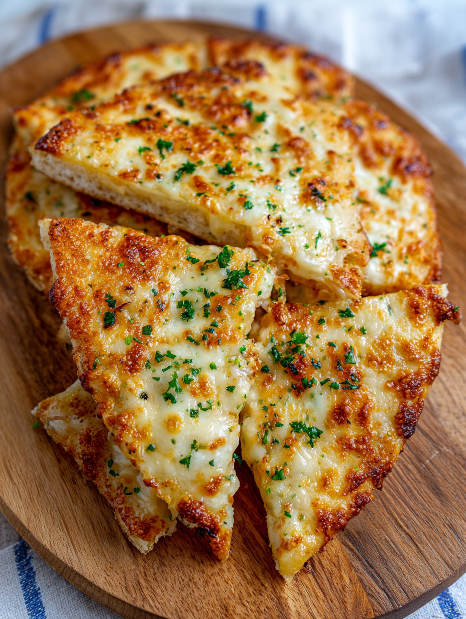 Air Fryer Cheesy Tortilla Garlic Bread