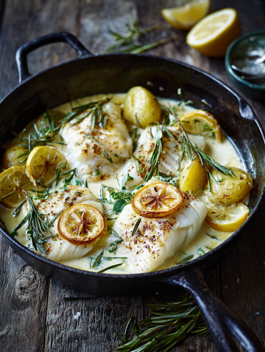 Cod & Potatoes in Rosemary Cream Sauce