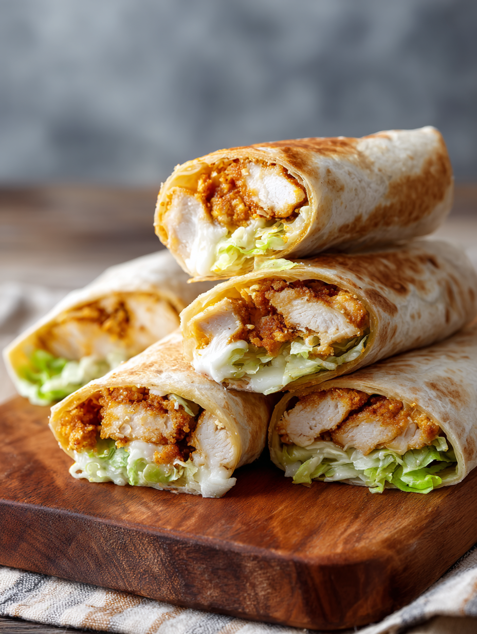 Crispy Air Fryer Chicken & Mozzarella Wraps
