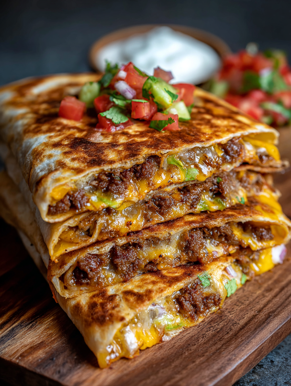Crispy Smash Burger Quesadilla Recipe