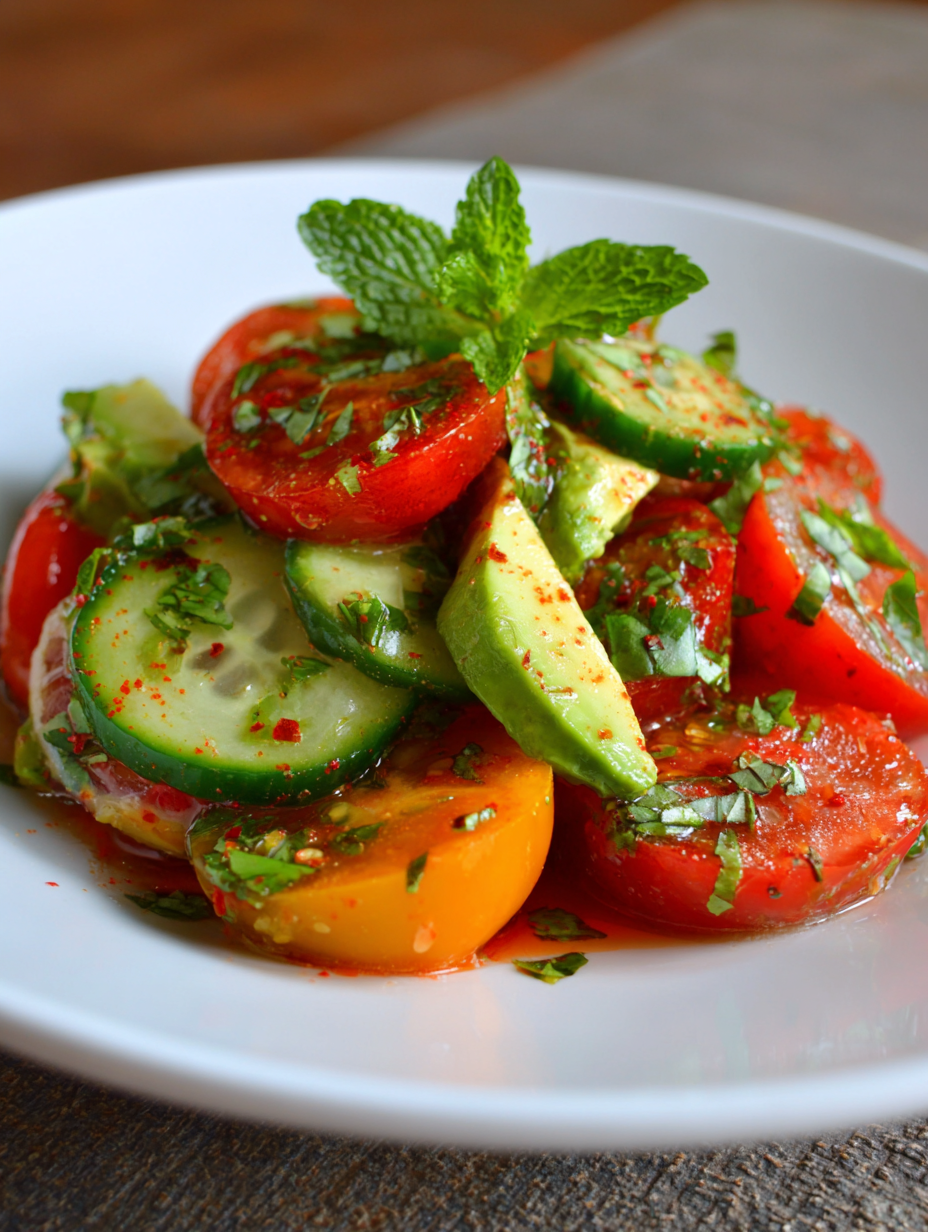 Cucumber Tomato Avocado Salad Recipe
