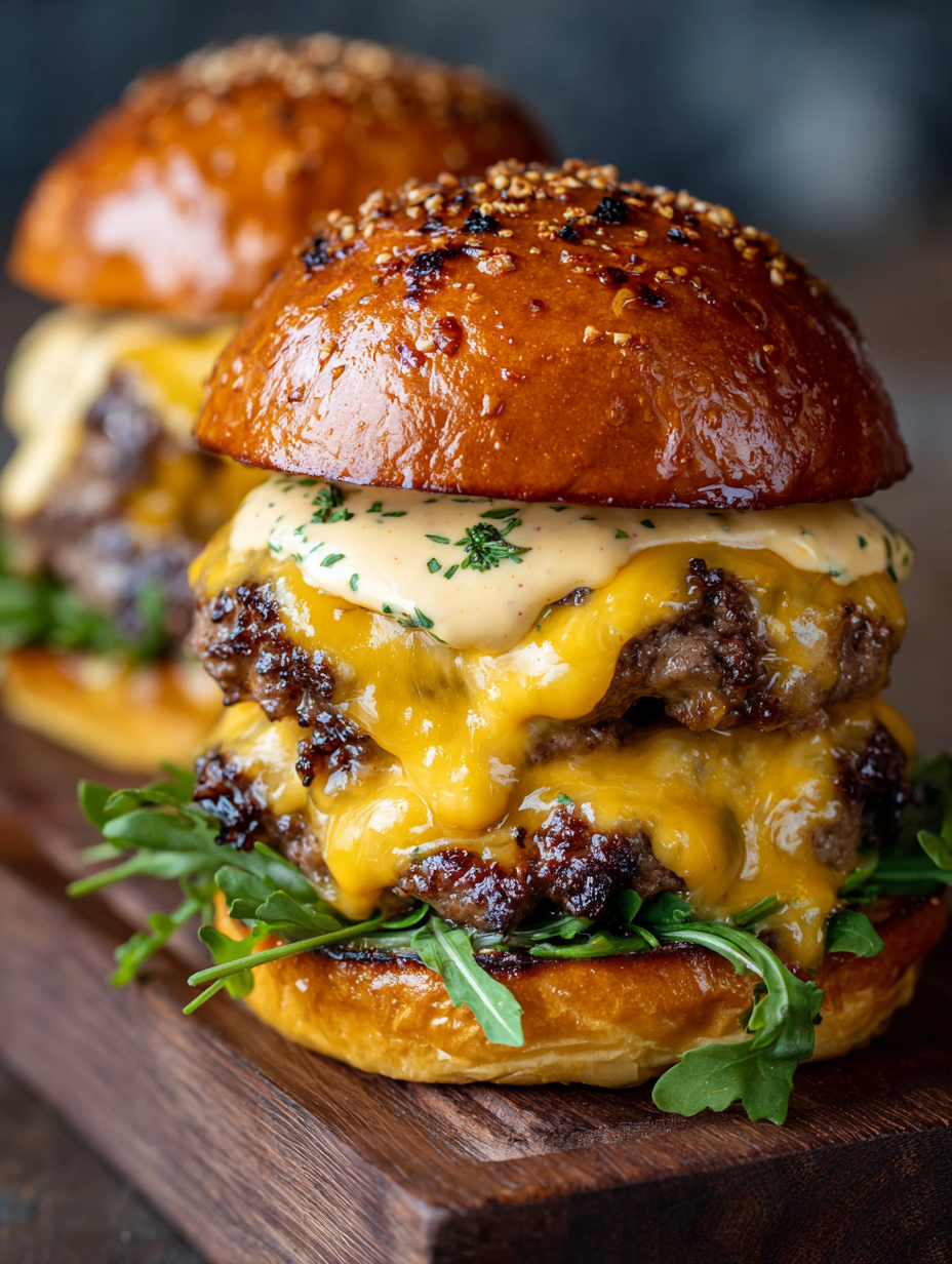 Double Cheesy Smash Burger with Special New York Sauce Recipe