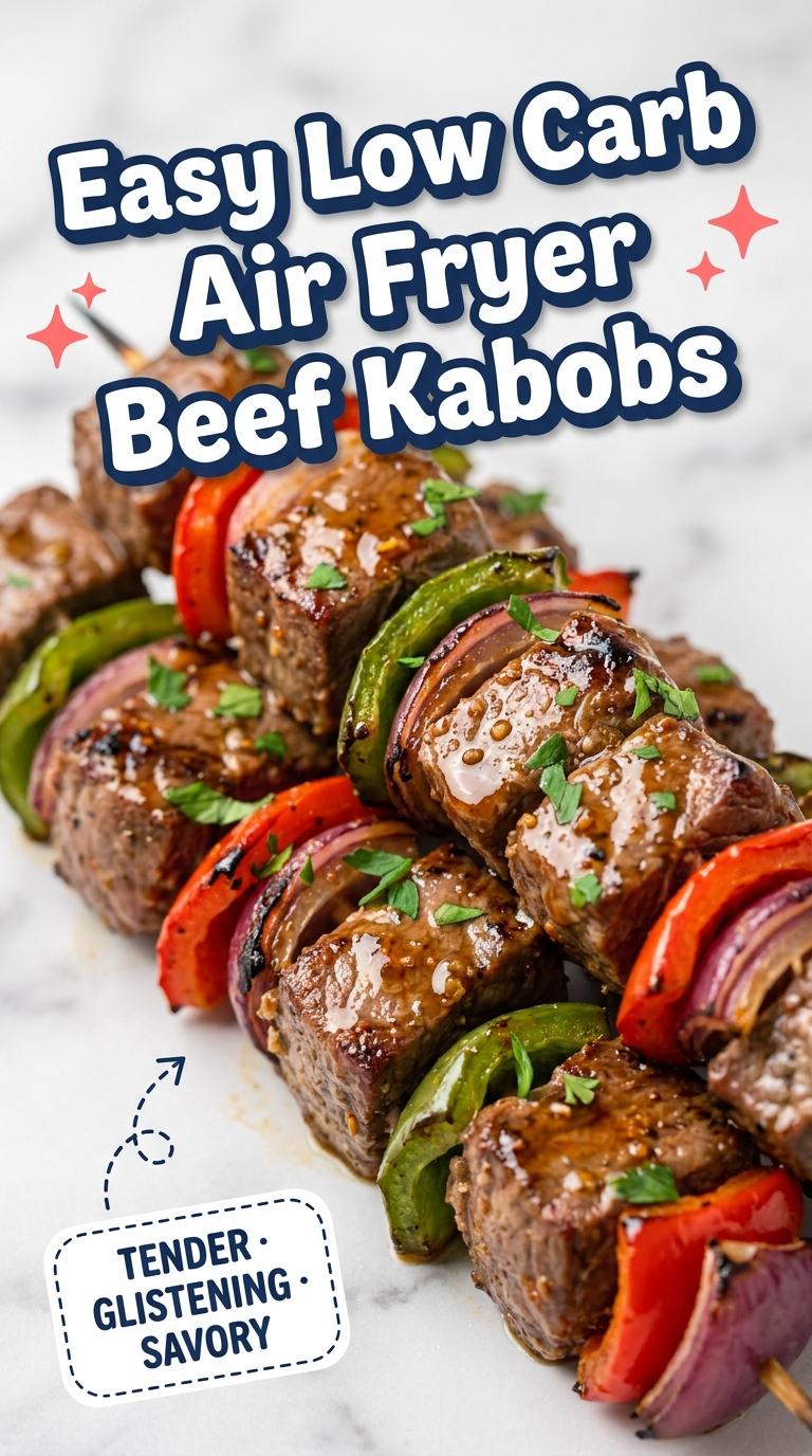 easy low carb air fryer beef kabobs