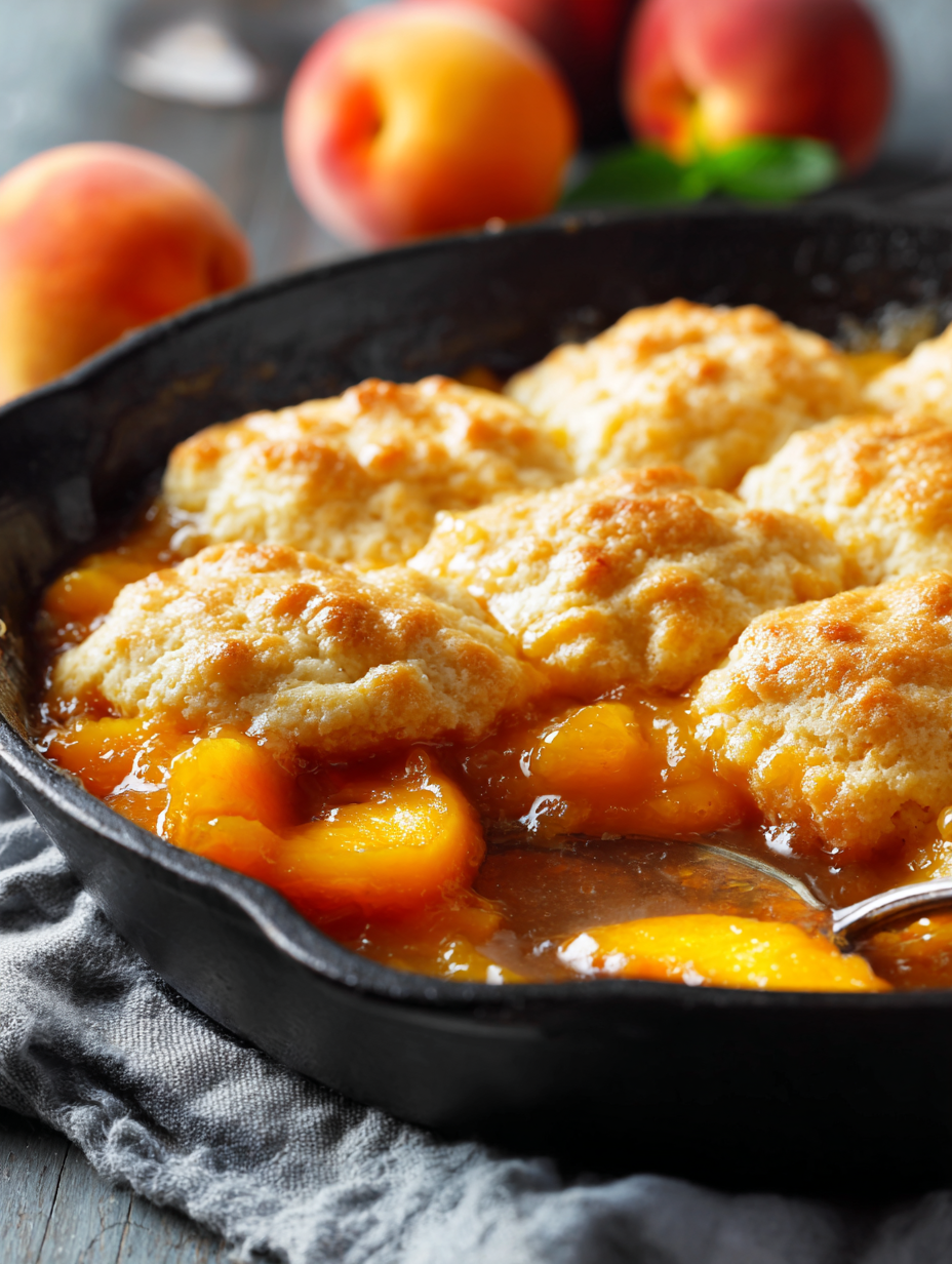 Easy Skillet Peach Cobbler Recipe