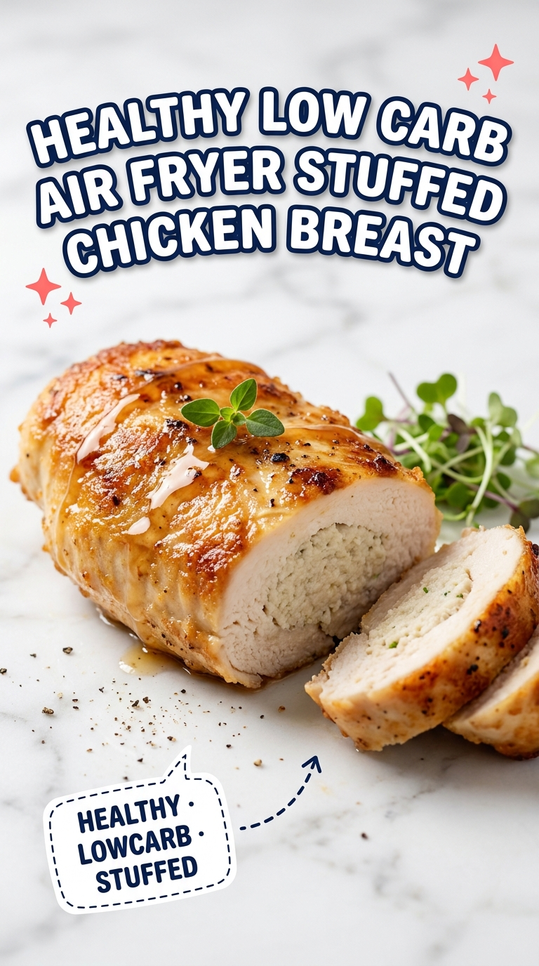 healthy low carb air fryer stuffed chicken