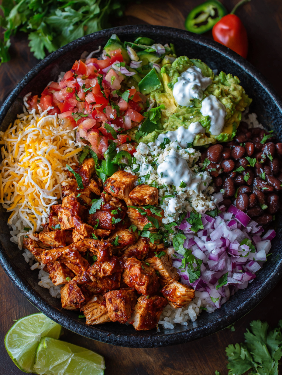 High Protein Chicken Burrito Bowl Recipe