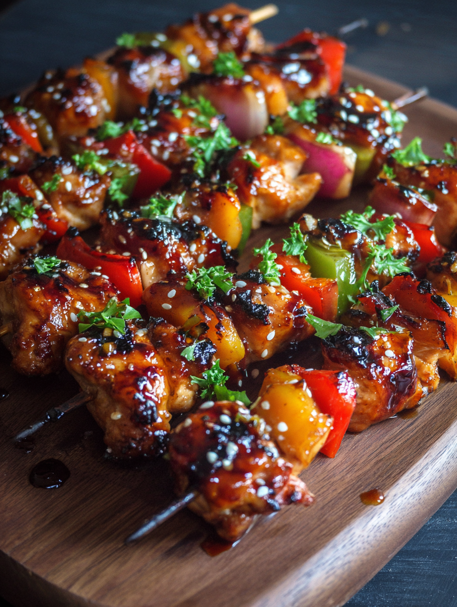Honey Garlic Chicken Skewers Recipe
