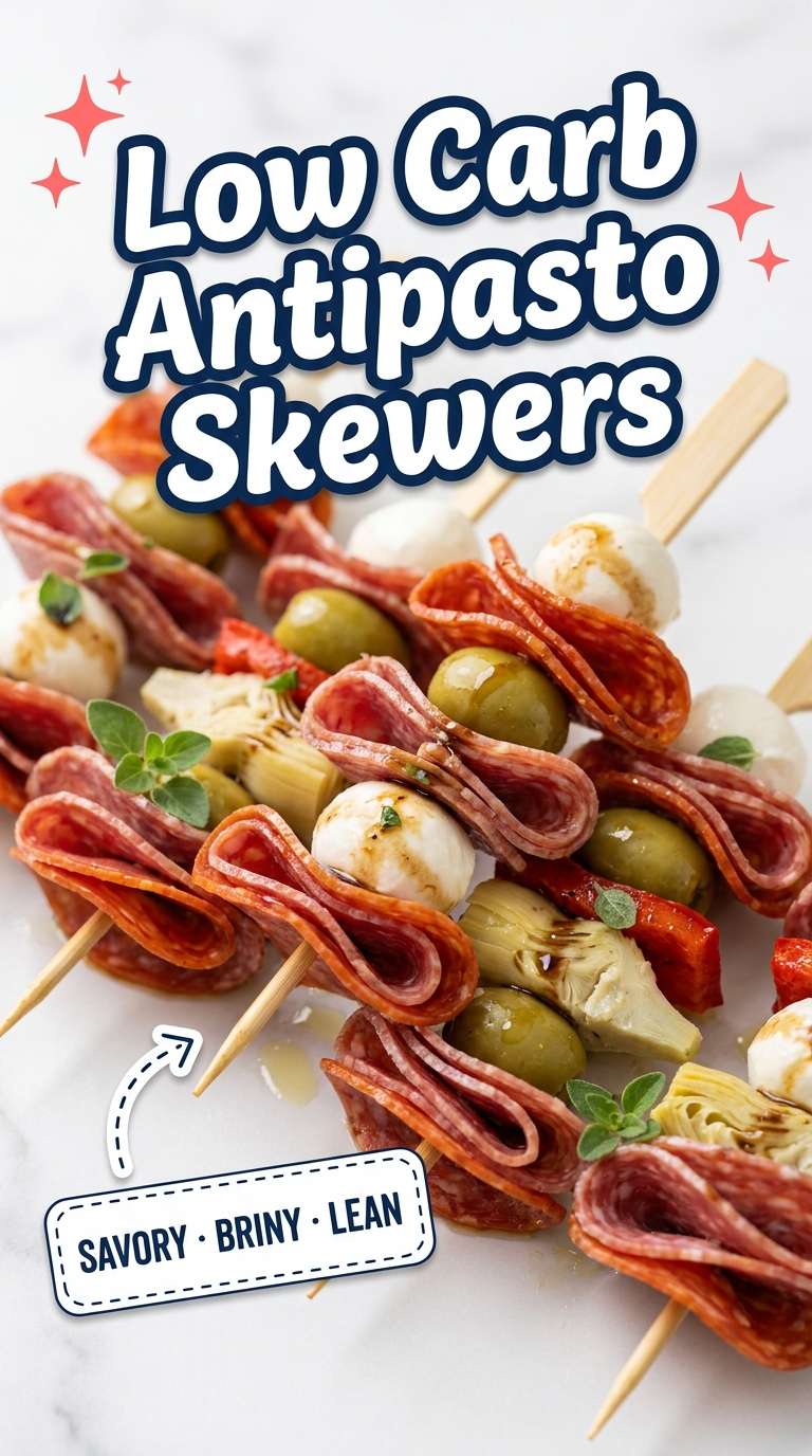 low carb antipasto skewers