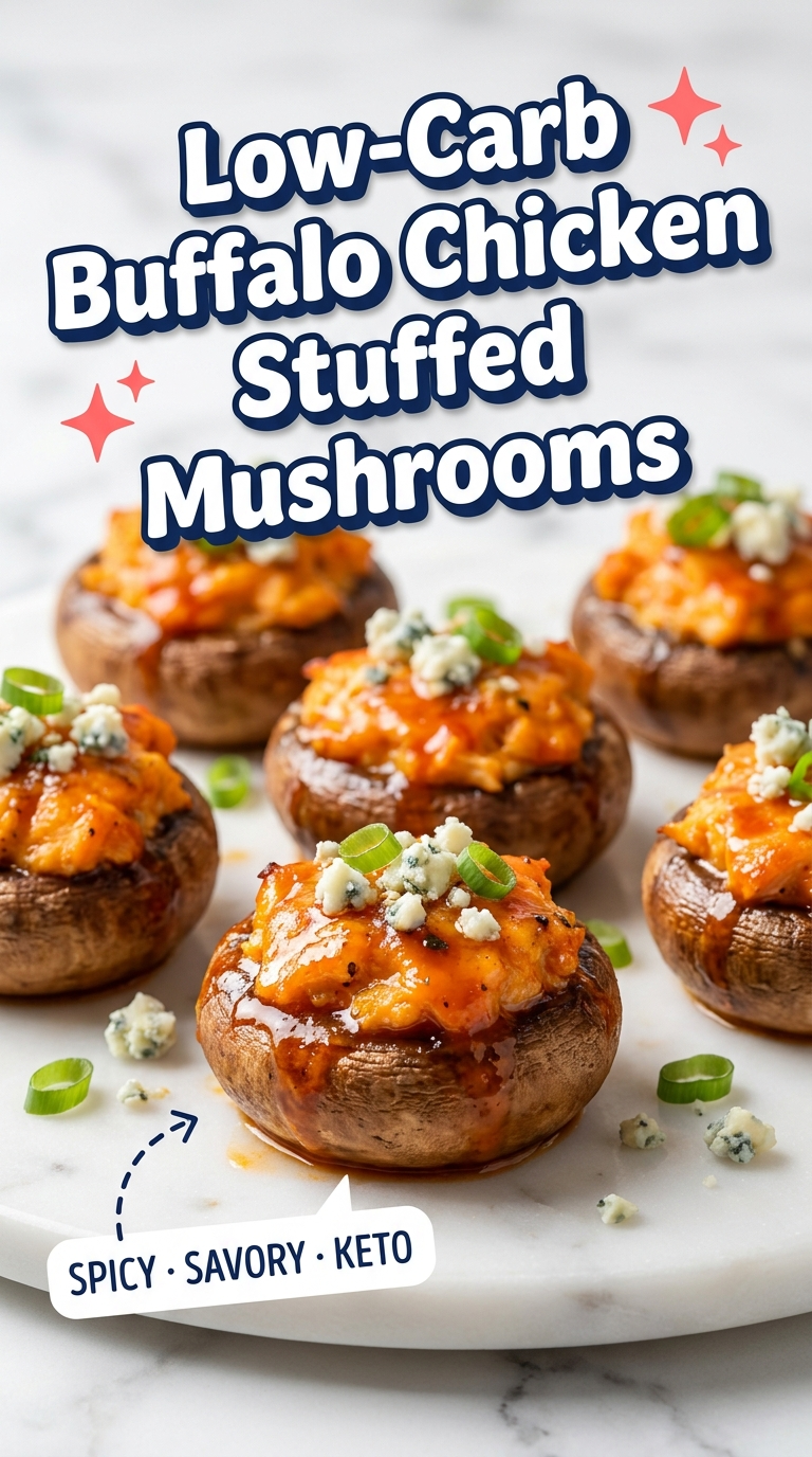 low carb buffalo chicken stuffed mushrooms