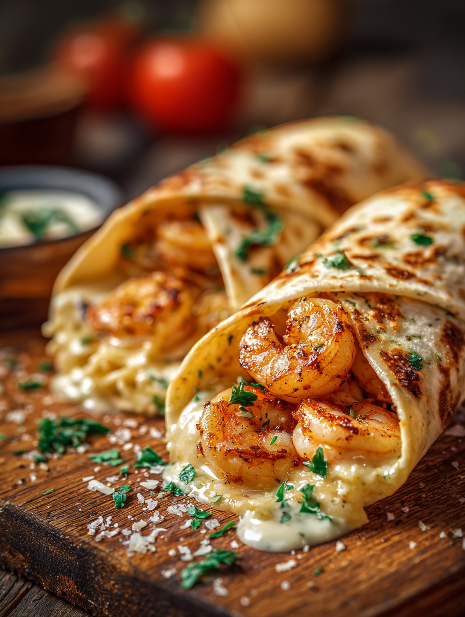 Low Carb Cheesy Garlic Chicken WrapsShrimp Scampi Garlic Cream Pasta