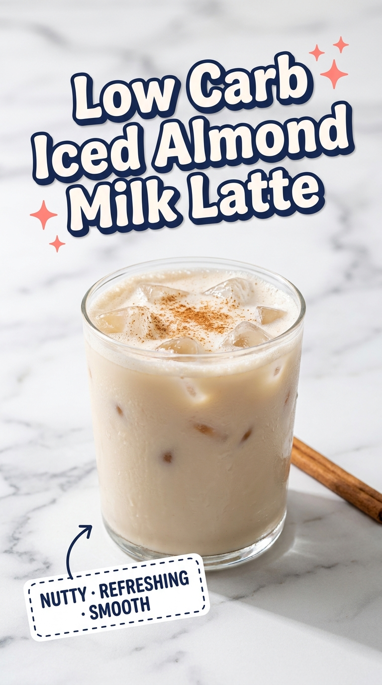 low carb iced almond milk latte