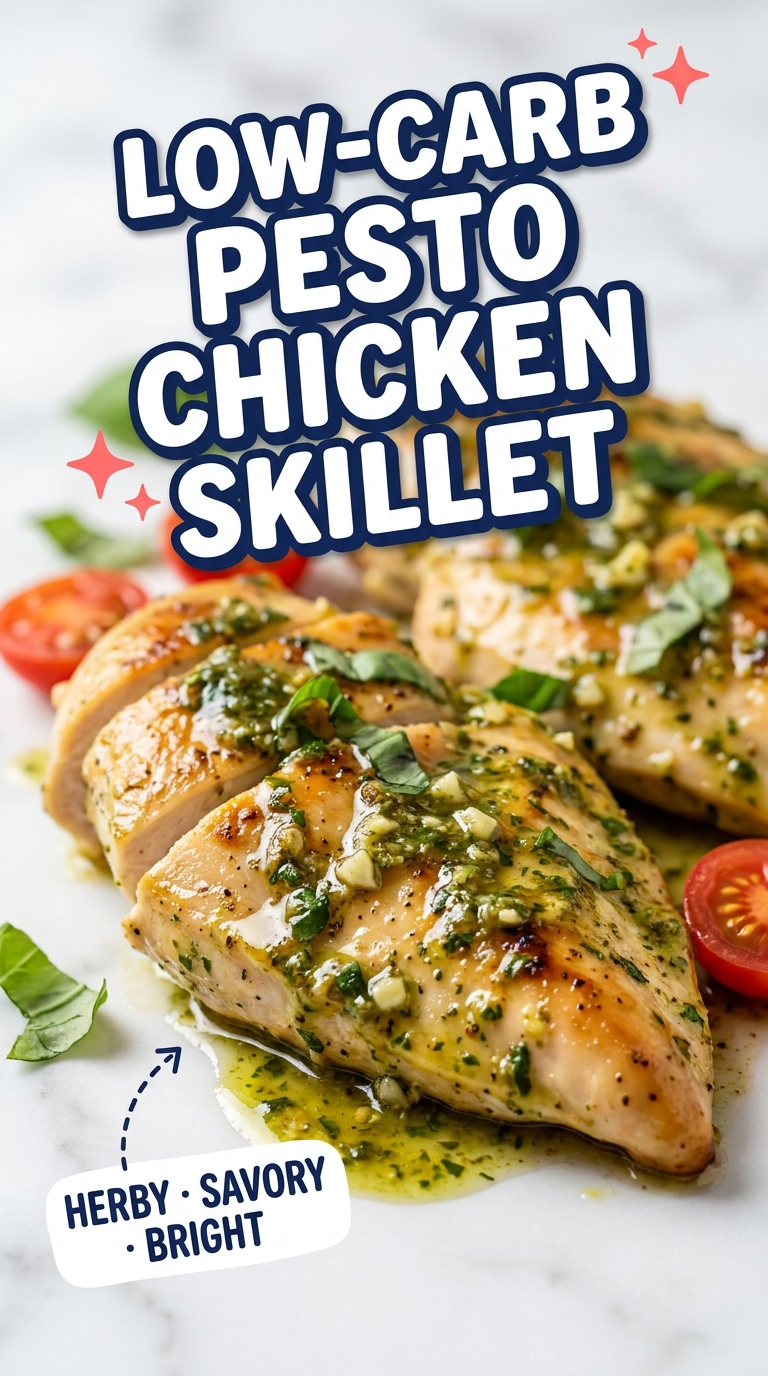 low carb pesto chicken skillet