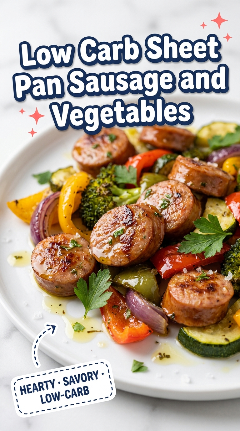 low carb sheet pan sausage and vegetables