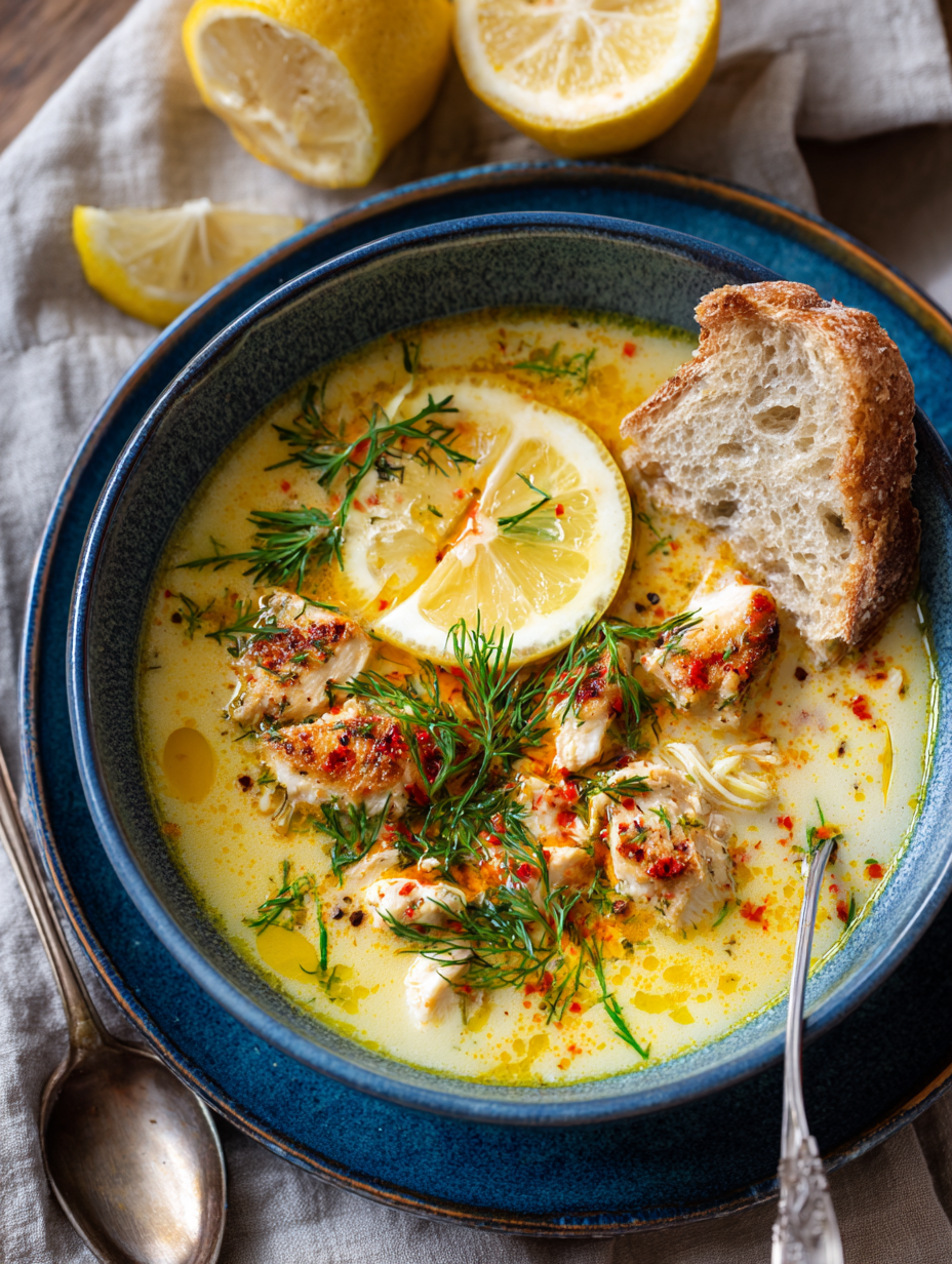 Mediterranean Lemon Chicken Soup Recipe