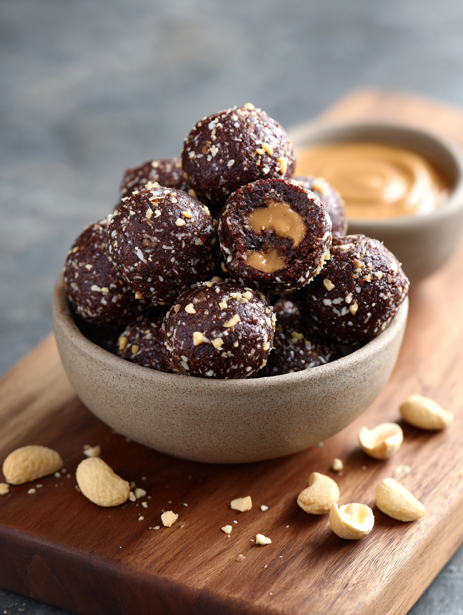 No-Bake Chocolate Peanut Butter Protein Balls