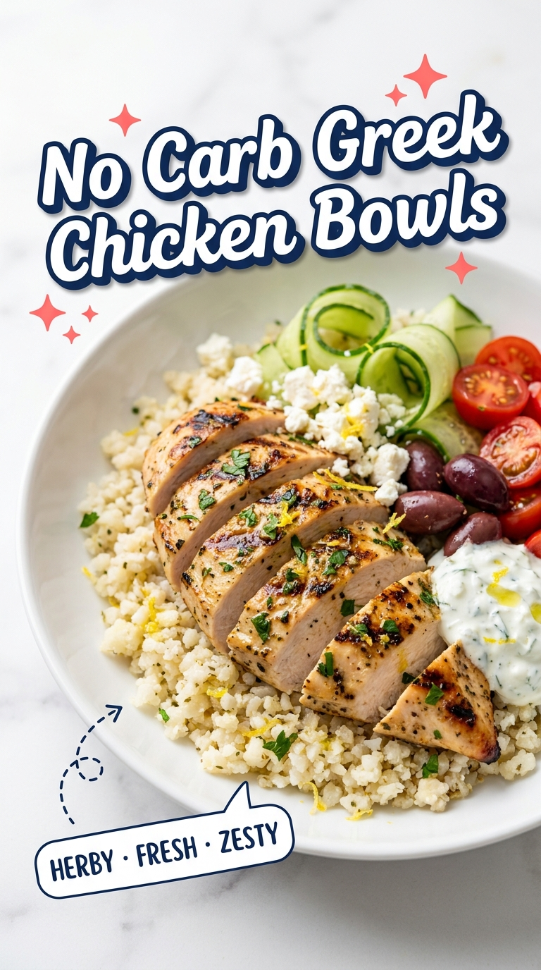 no carb greek chicken bowls